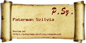 Paterman Szilvia névjegykártya